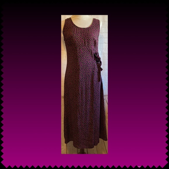 🍒vintage 8 Carole Little 90s Raspberry maxi dress - Picture 10 of 16